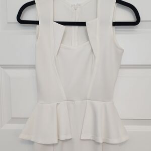 Elegant White Peplum Top